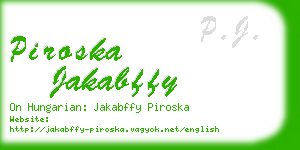 piroska jakabffy business card